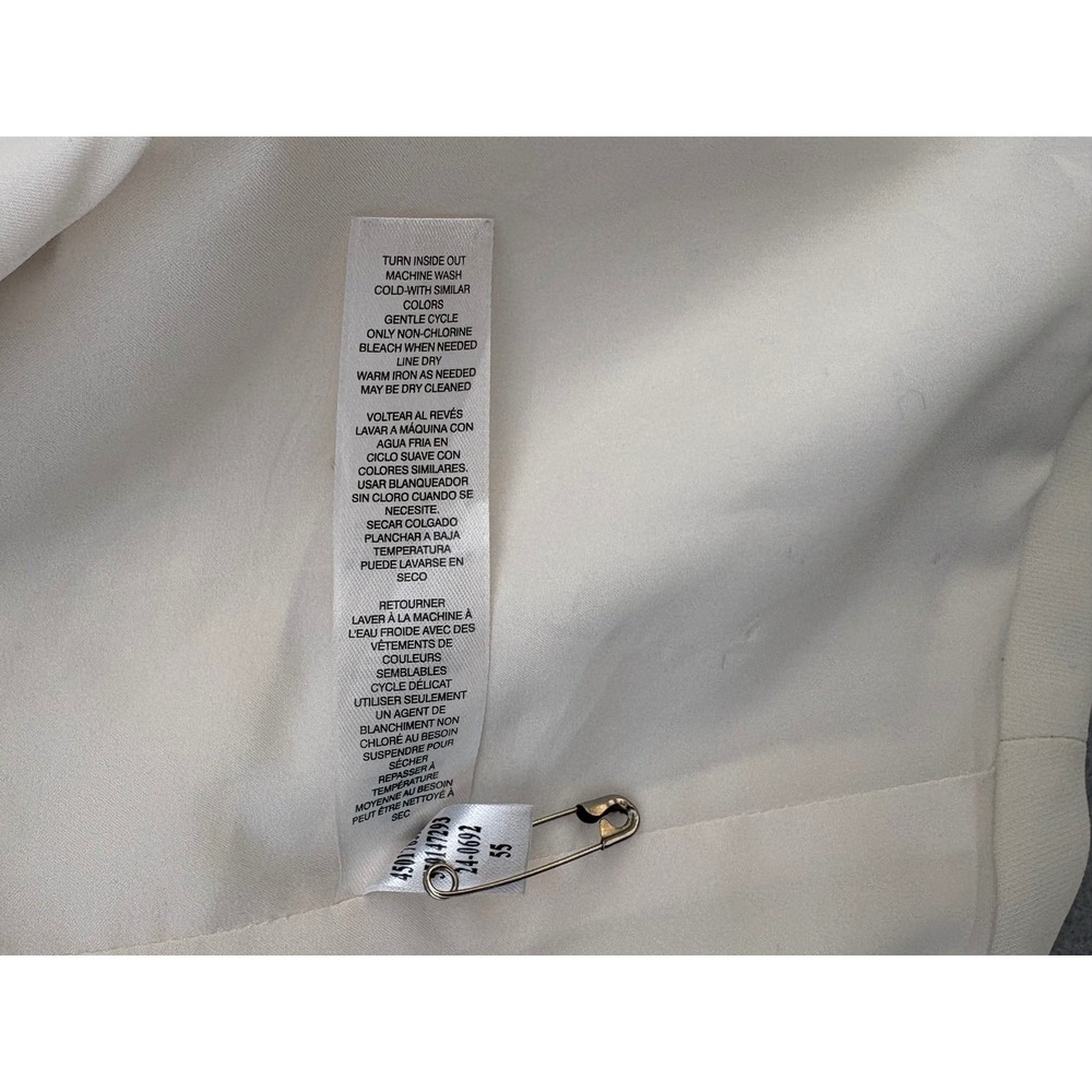 White House Black Market Cream Open Front Collarless Blazer Jacket Size 6 - Picture 6 of 8